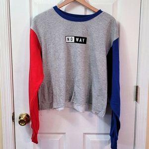 H&M Cropped Sweatshirt "No Way"